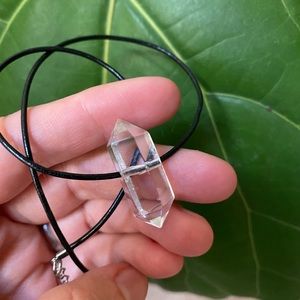 Crystal Quartz , amethyst double point choker.